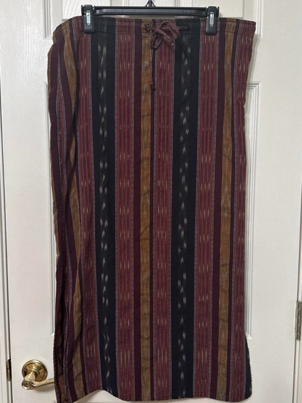 White Stag L Multicoloured striped maxi skirt with tie waist